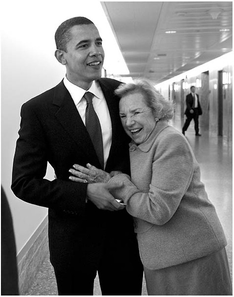 With Ethel Kennedy, RFK's widow. : The Rise of Barack Obama : Pete Souza Photography