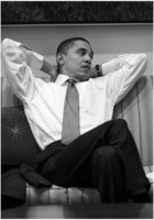 In his office.