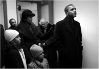 Backstage with his family before his announcement.