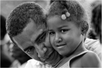 With his daughter Sasha in Kenya.