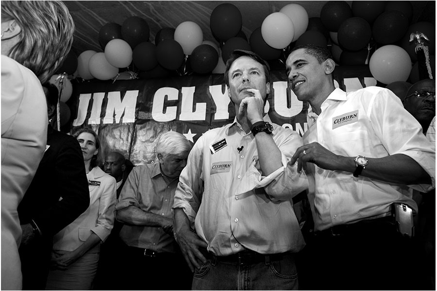 With John Edwards at Jim Clyburn's fish fry. : The Rise of Barack Obama : Pete Souza Photography