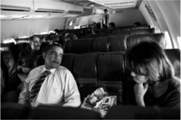 With Michelle on his campaign plane.