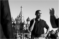 Touring Red Square in Moscow.