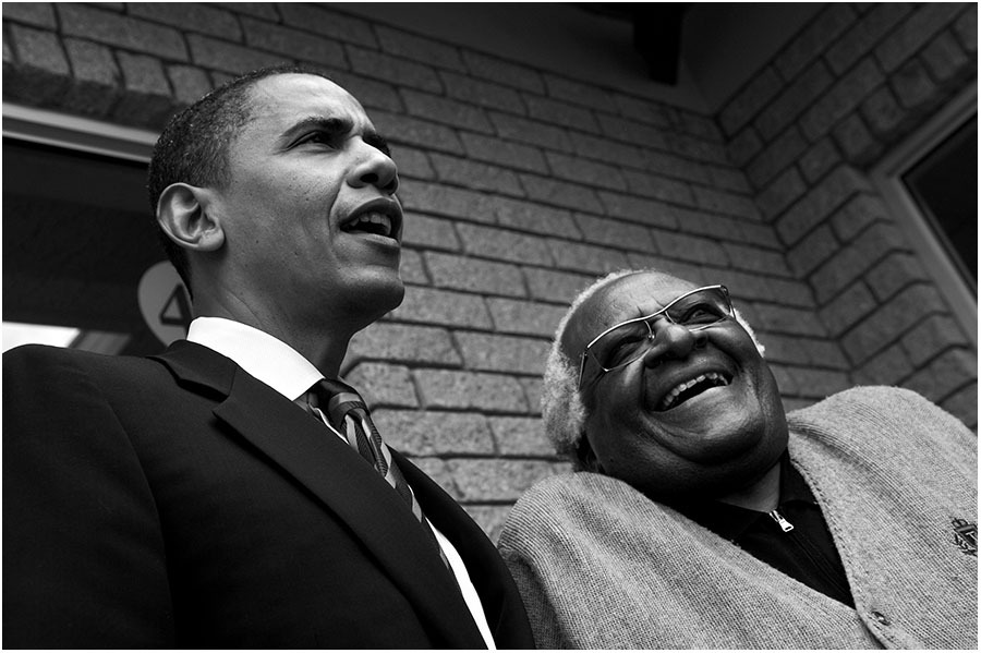 With Bishop Desmund Tutu in South Africa. : The Rise of Barack Obama : Pete Souza Photography